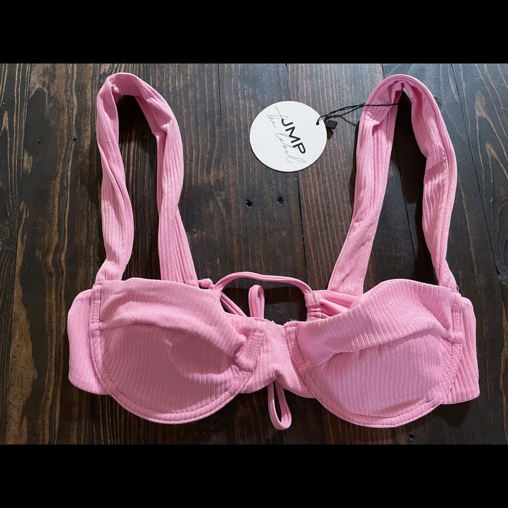 JMP The Label Barcelona Bikini Bathing Suit Top Blushing pink sz. small NWT!